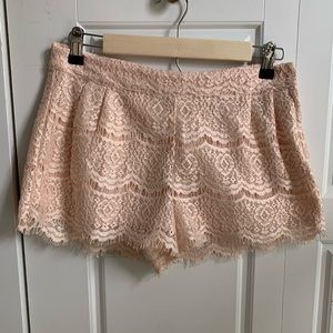 Light pink lace shorts